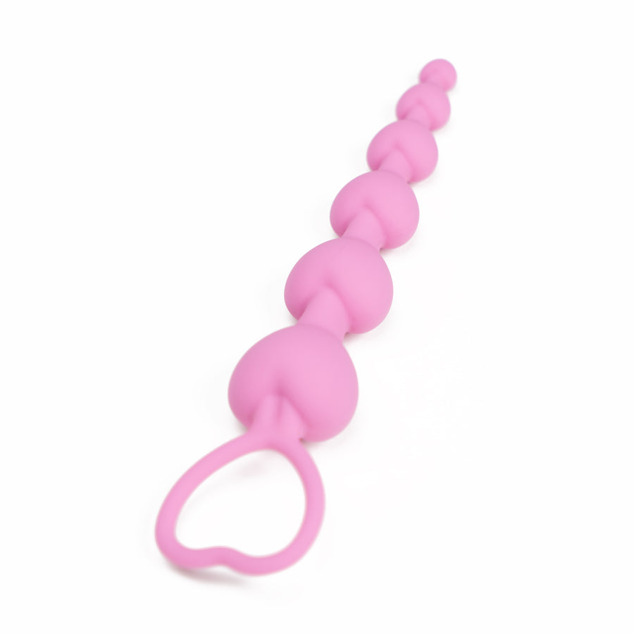 Heart Shaped Anal Beads Pink