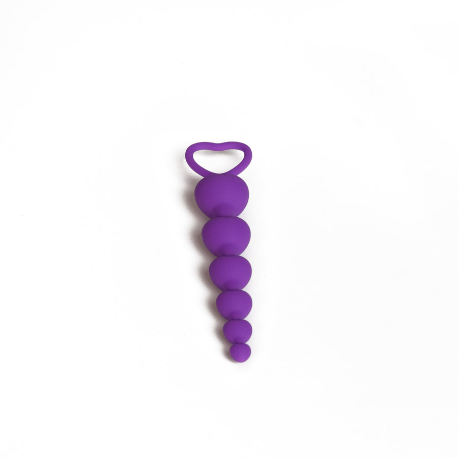 Heart Shaped Anal Beads Purple